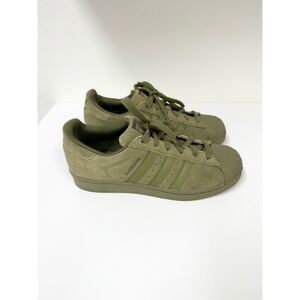 Adidas Womens Olive Green Suede Superstar Casual Sneaker Size 6M 8W